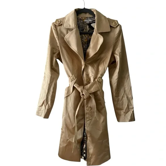 Vintage Caché Gold Trench Coat – Size Large - Picture 5 of 11